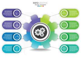 Diseño de plantilla infográfica con 6 opciones de color. vector