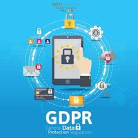 Reglamento general de protección de datos gdpr concepto de fondo. vector