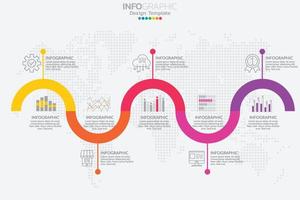 concepto de negocio infográfico con 5 opciones o pasos. vector