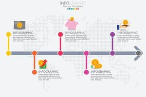 concepto de negocio infográfico con 5 opciones o pasos. vector