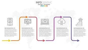 plantilla de diseño de infografías de línea de tiempo con opciones, diagrama de proceso. vector