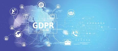 Reglamento general de protección de datos gdpr concepto de fondo. vector