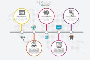 concepto de negocio infográfico con 5 opciones o pasos. vector