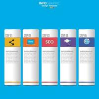 Infographic seo concept with options or steps. vector