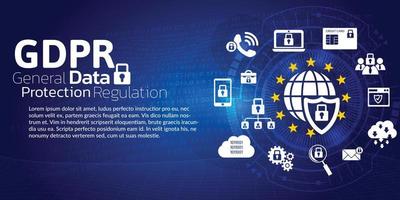 Reglamento general de protección de datos gdpr concepto de fondo. vector