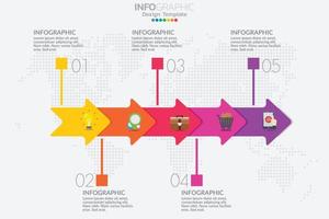 concepto de negocio infográfico con 5 opciones o pasos. ilustración vectorial vector