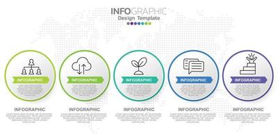 concepto de negocio infográfico con 5 opciones o pasos. ilustración vectorial vector