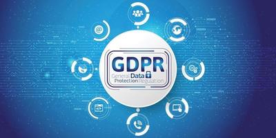 Reglamento general de protección de datos gdpr concepto de fondo. vector