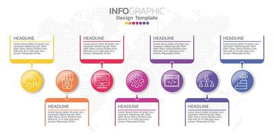 Infographic business concept with 7 options or steps. Vector illustration