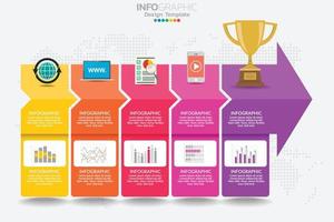 concepto de negocio infográfico con 5 opciones o pasos. vector