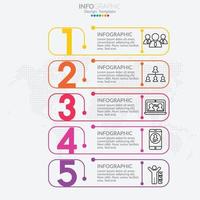 concepto de negocio infográfico con 5 opciones o pasos. ilustración vectorial vector