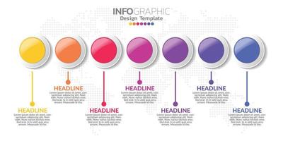 concepto de negocio infográfico con 7 opciones o pasos. vector