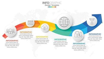 Diseño de plantilla infográfica con 6 opciones de color. vector