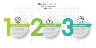 concepto de negocio infográfico con 3 opciones o pasos. vector