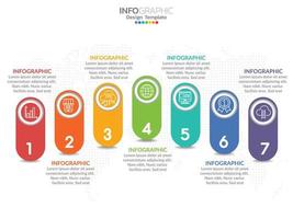 Diseño de plantilla infográfica con 6 opciones de color. vector