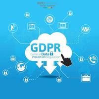 Reglamento general de protección de datos gdpr concepto de fondo. vector