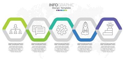 concepto de negocio infográfico con 5 opciones o pasos. vector