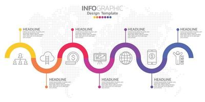 concepto de negocio infográfico con 5 opciones o pasos. vector