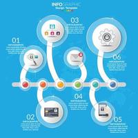 concepto de negocio infográfico con 6 opciones o pasos. vector