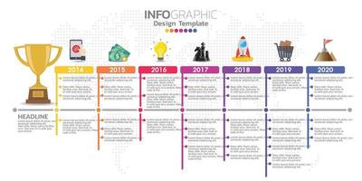 concepto de negocio infográfico de línea de tiempo con planes anuales vector