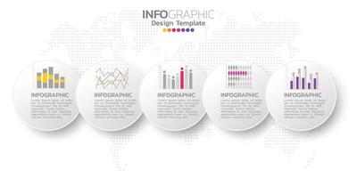 concepto de negocio infográfico con 5 opciones o pasos. vector