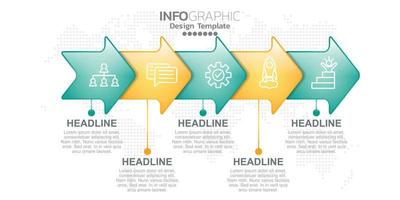 Infographic business concept with 5 options or steps. Vector illustration