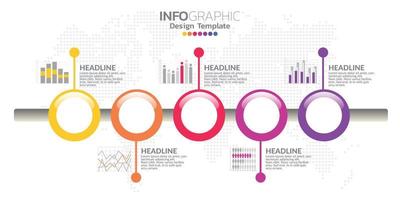 Infographic business concept with 5 options or steps. Vector illustration