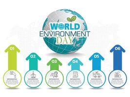 día mundial del medio ambiente con plantilla de infografía empresarial. vector