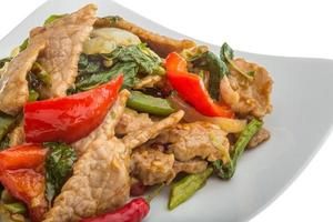 Pork with vegetables photo