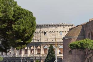 Building ruins and ancient columns  in Rome, Italy photo