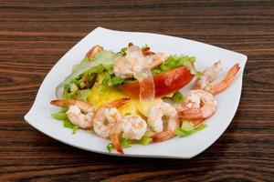 Shrimps with aloe vera salad photo