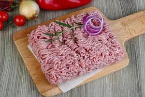 Raw minced pork meat photo