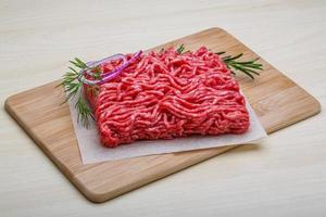 Raw beef minced meat photo
