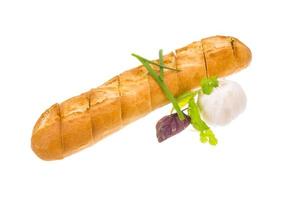 Garlic bread with herbs photo