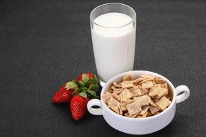Wheat flakes for breakfast photo