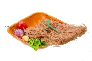 Raw rice noodles photo