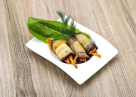 Eggplant rolls with carrot photo