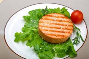 Salmon burger cutlet photo