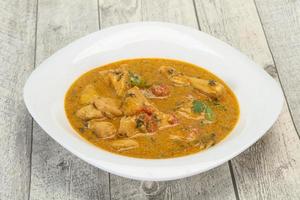 Traditional thai curry chicken soup photo