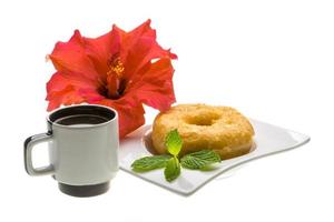 Breakfast with coffee and pastry photo