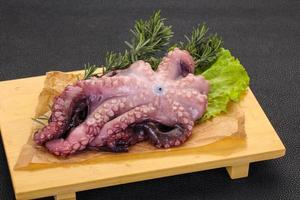 Raw octopus ready for cooking photo