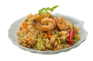 Fried rice with shrimps photo