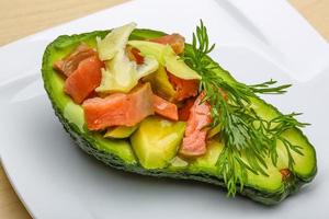 Salmon and avocado salad photo