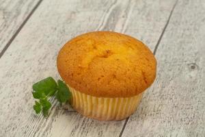 Sweet tasty muffin served mint photo