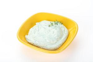 Cottage cream snack with herbs photo