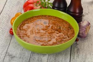 Famous Spanish gazpacho tomato soup photo