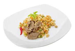 Fried rice with beef photo