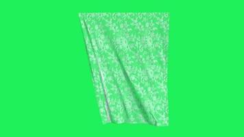 vita gardiner vajande i vinden på grön bakgrund. video
