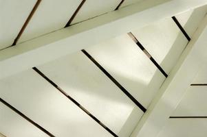 White wood ceiling made of planks. photo