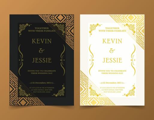 Elegant wedding invitation with pattern motif